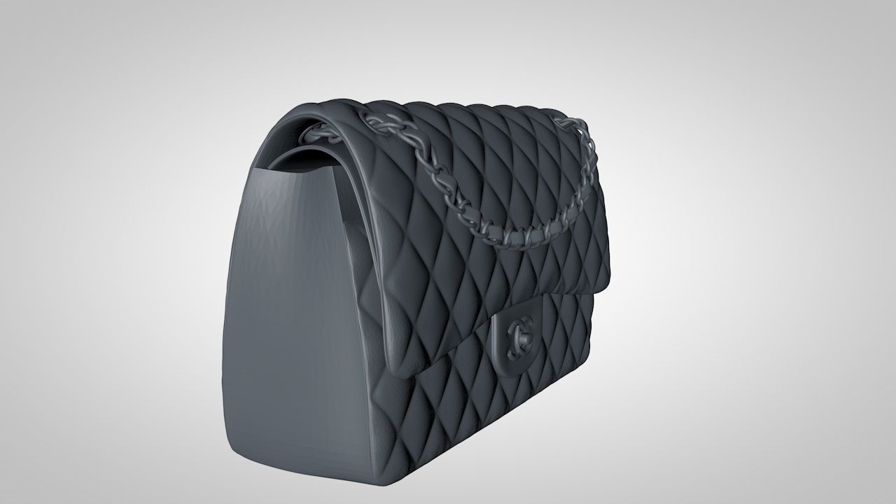 Green Calfskin Classic Double Flap  3D print model_2