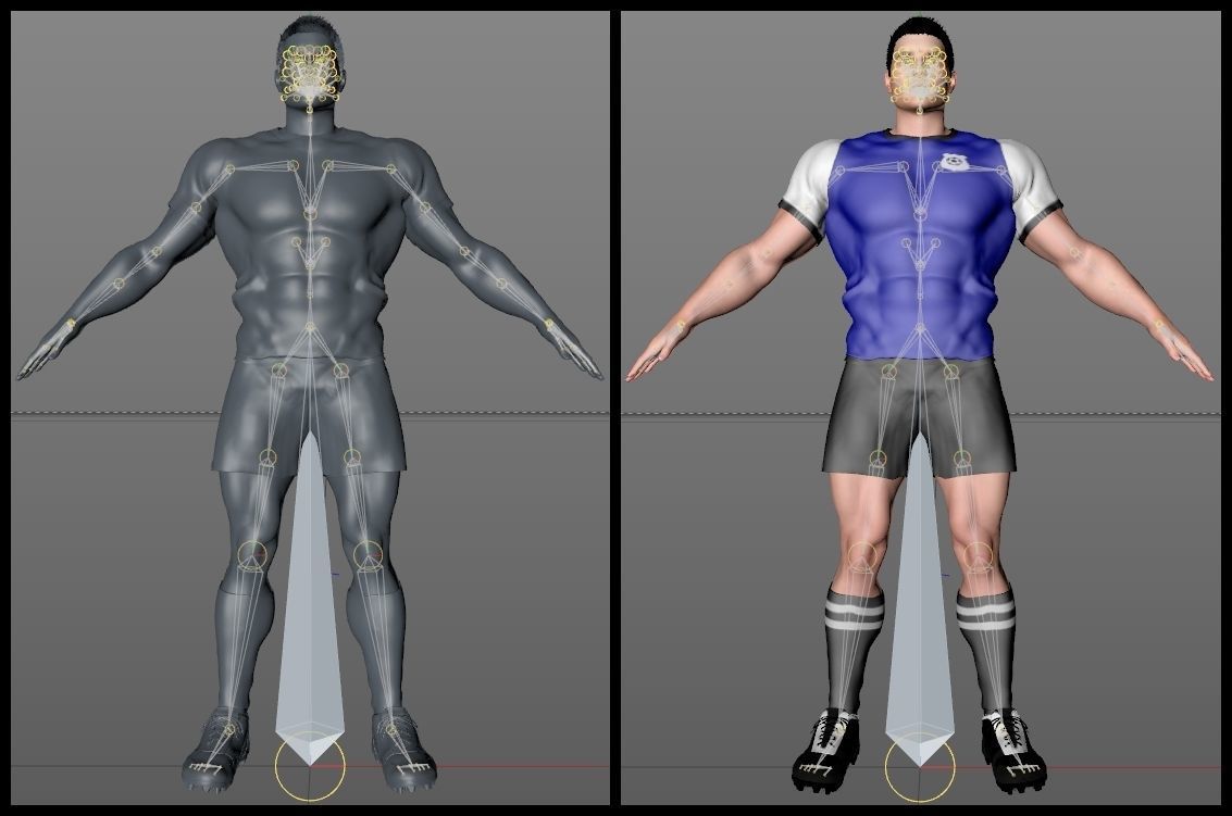 Caucasian Football Soccer Player Male 3D model_9