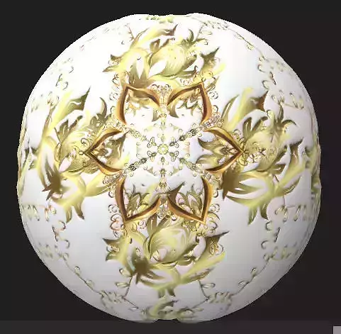 3 Vintage Golden PBR TEXTURE on white background