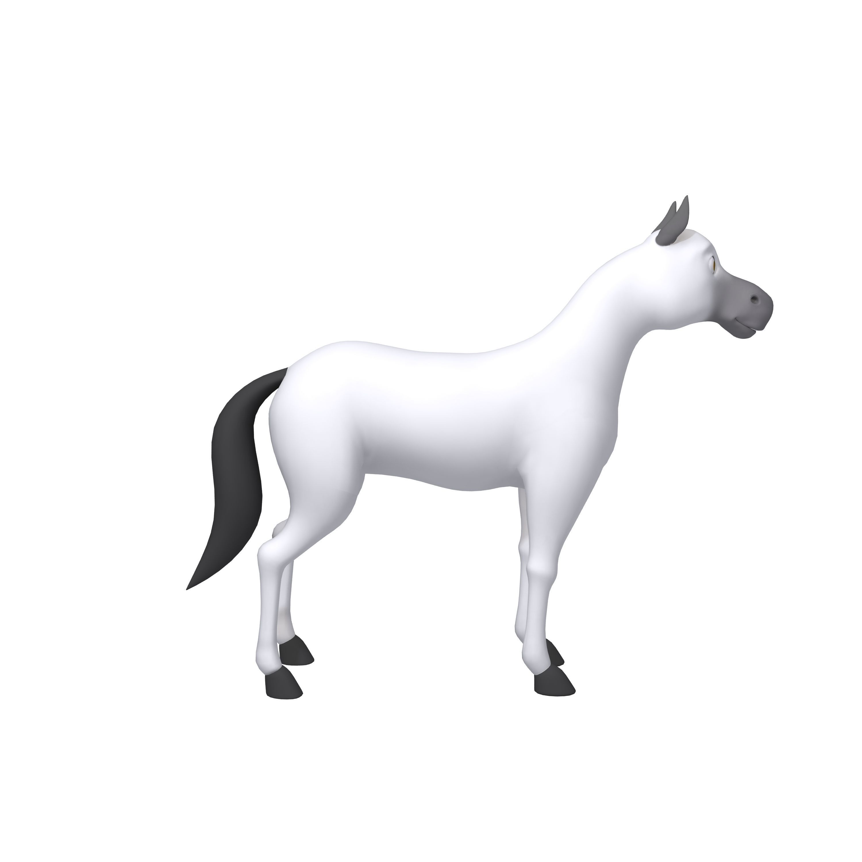 Horse Cartoon 3D model_2