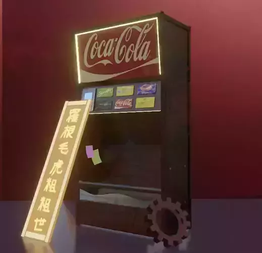 distributor 3D model neon sign on pole