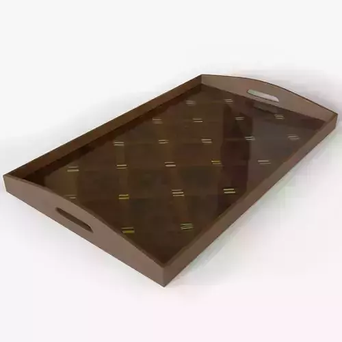 Moroccan Wooden Serving Tray 3D model