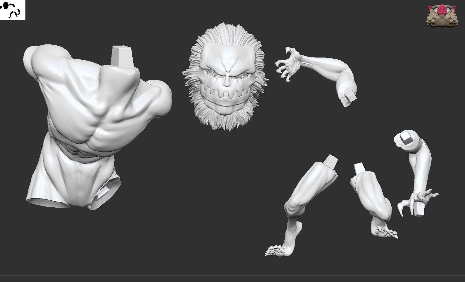 Jaw Titan - Shingeki no Kyojin 3D print model_7
