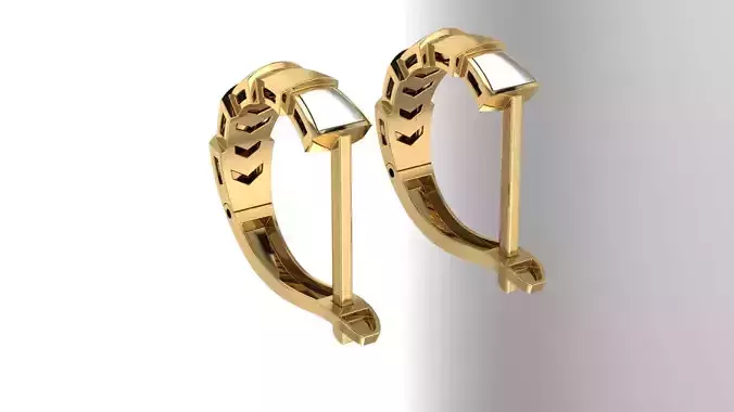 earings letter q gold plated horseshoe ring