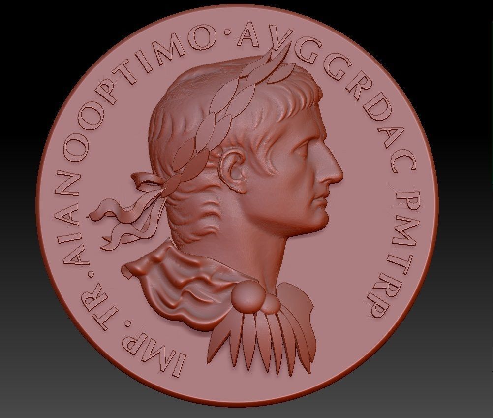 Roman coin depicting the emperor 3D print model_2