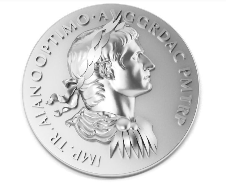 Roman coin depicting the emperor 3D print model_3