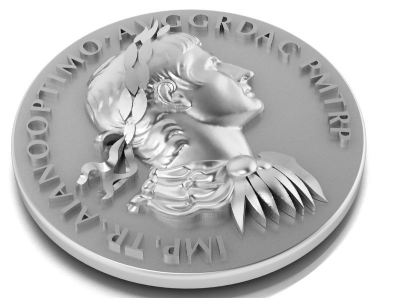 Roman coin depicting the emperor 3D print model_1