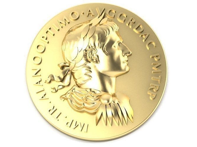 Roman coin depicting the emperor 3D print model