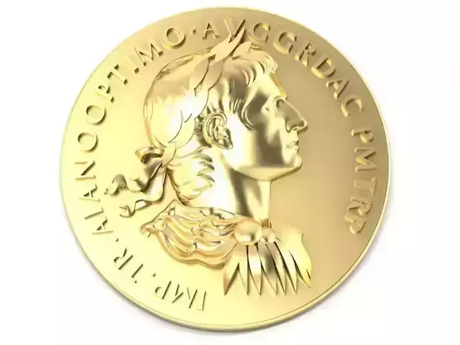 Roman coin depicting the emperor 3D print model