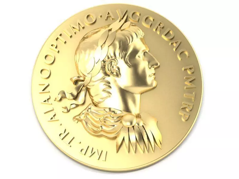 Roman coin depicting the emperor 3D print model_0