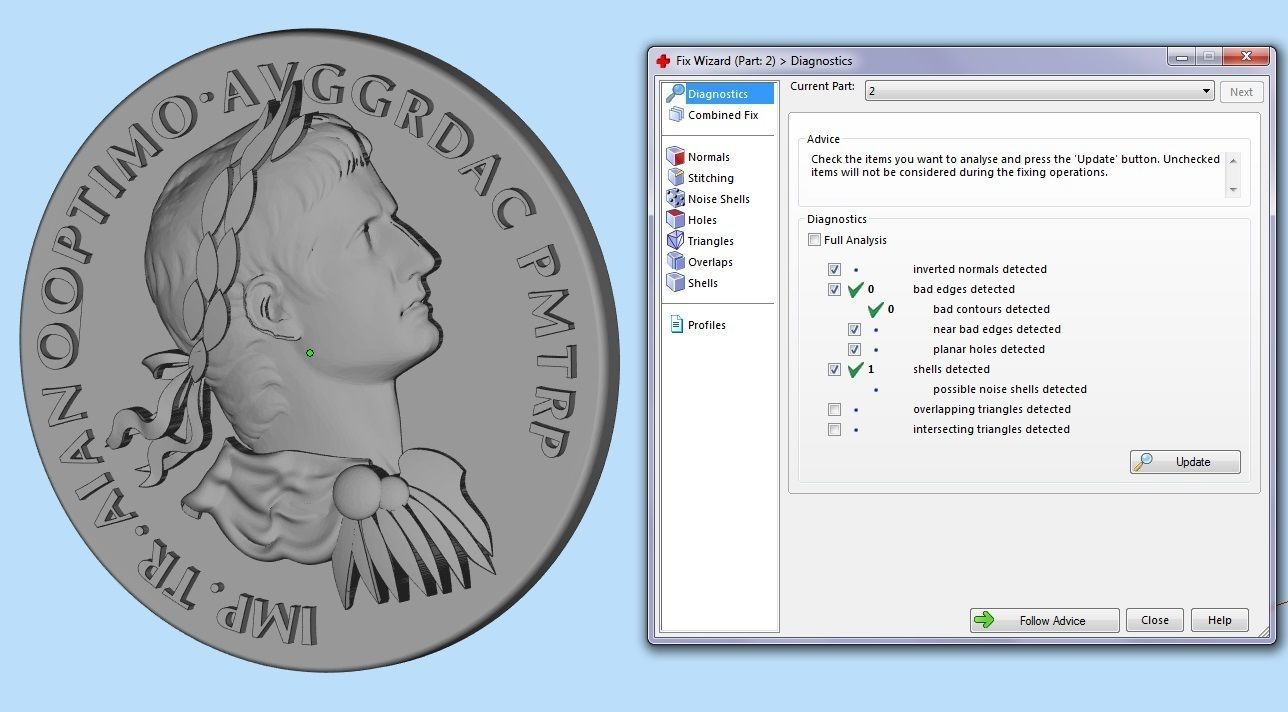 Roman coin depicting the emperor 3D print model_6