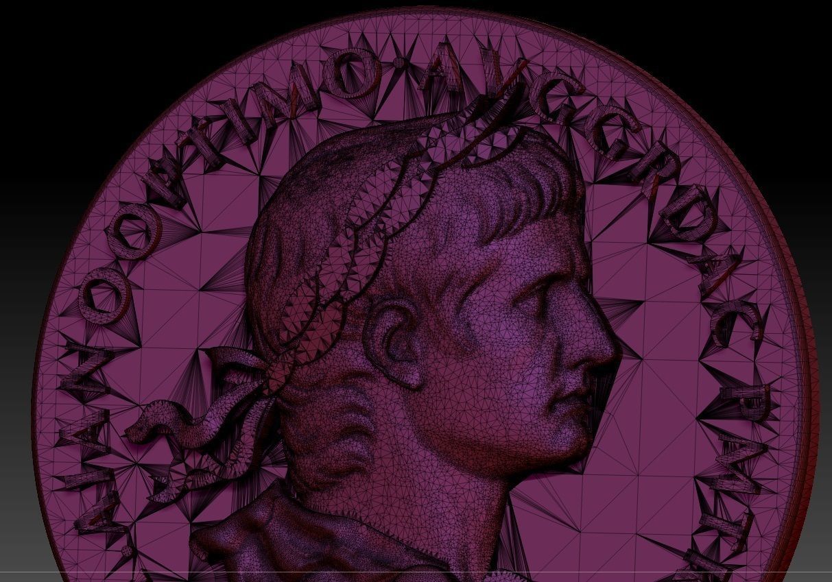 Roman coin depicting the emperor 3D print model_8