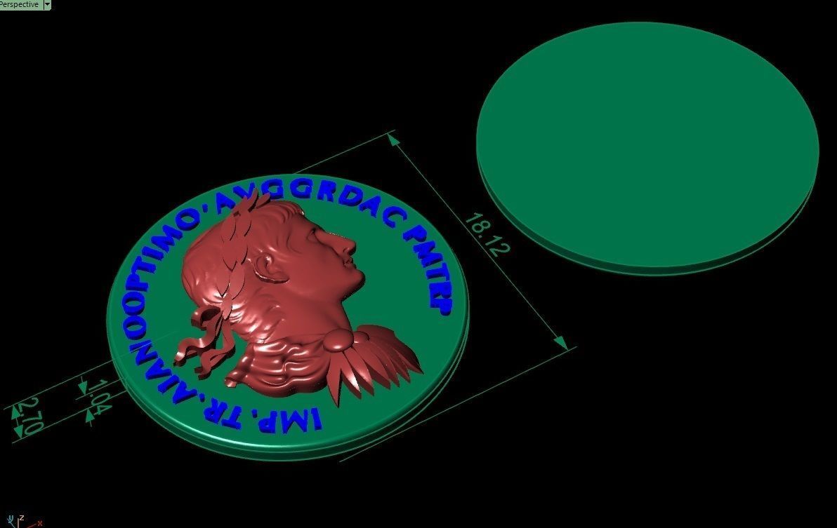 Roman coin depicting the emperor 3D print model_7