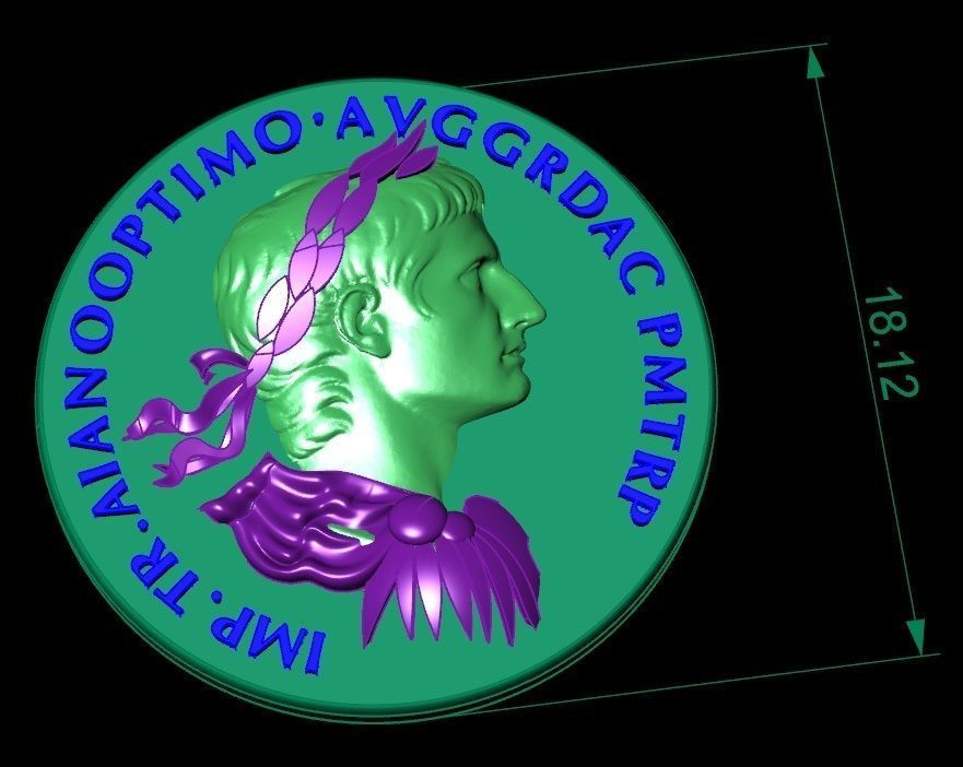 Roman coin depicting the emperor 3D print model_5