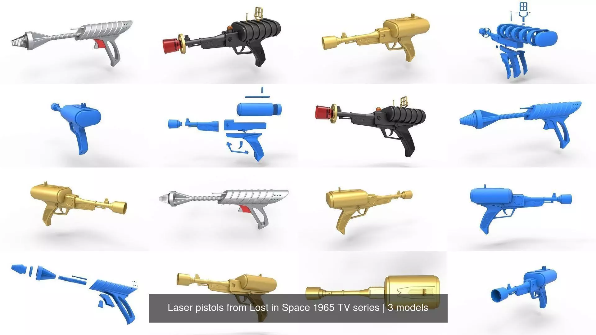 Laser pistols from Lost in Space 1965 TV series 3D Model Collection_0