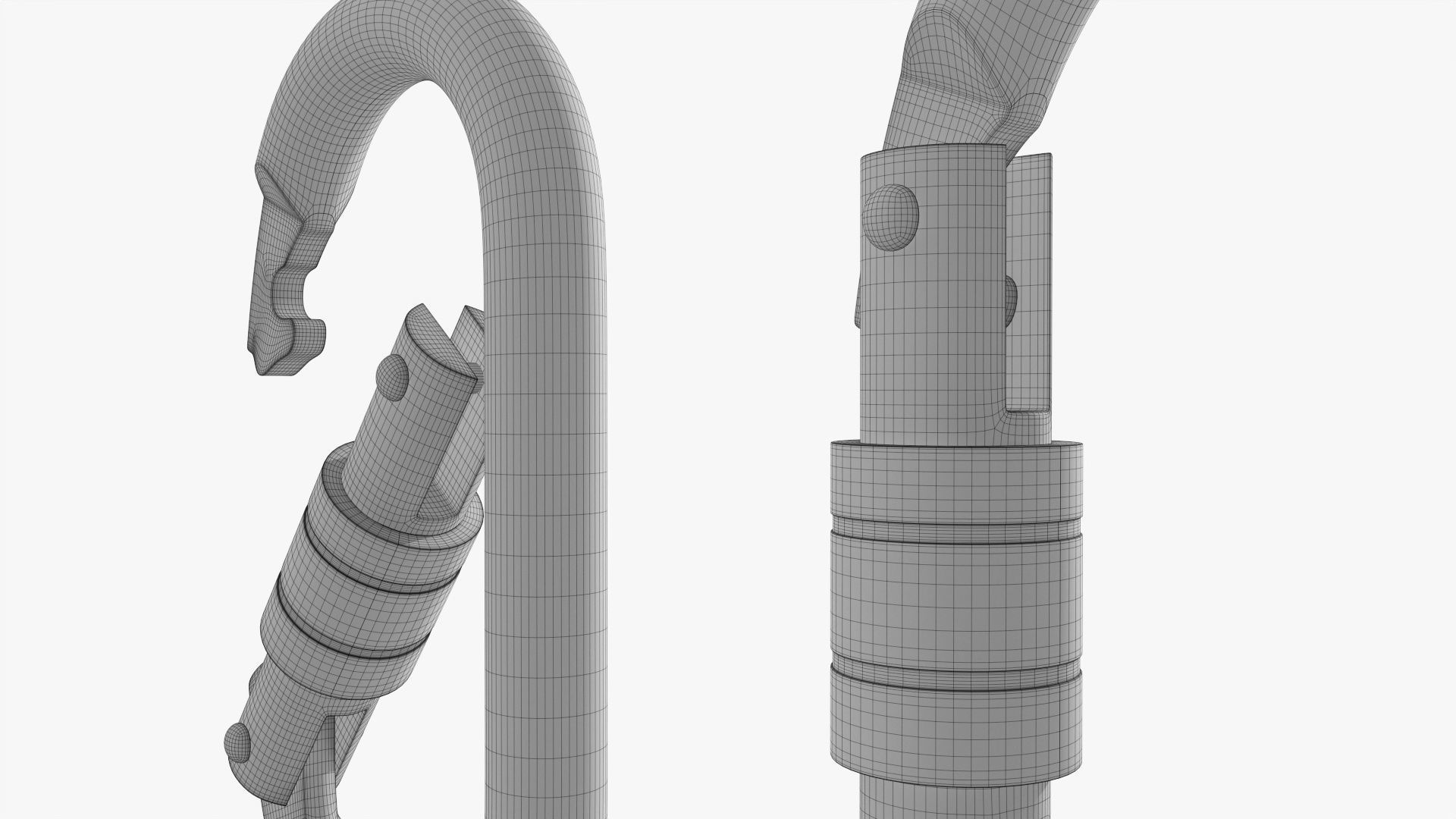 Climbing carabiners oval shape 3D model_5