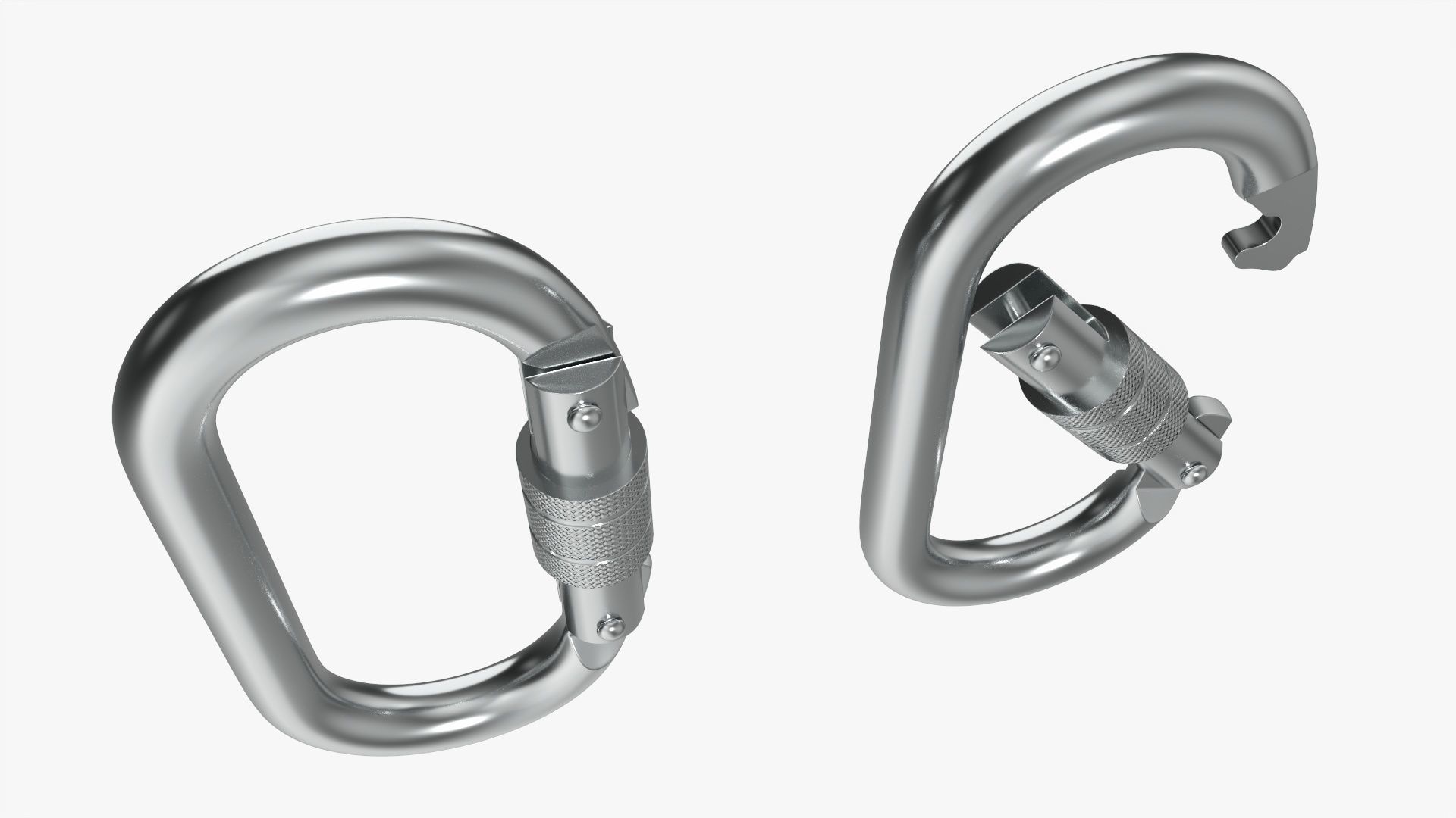 Climbing carabiners oval shape 3D model_1
