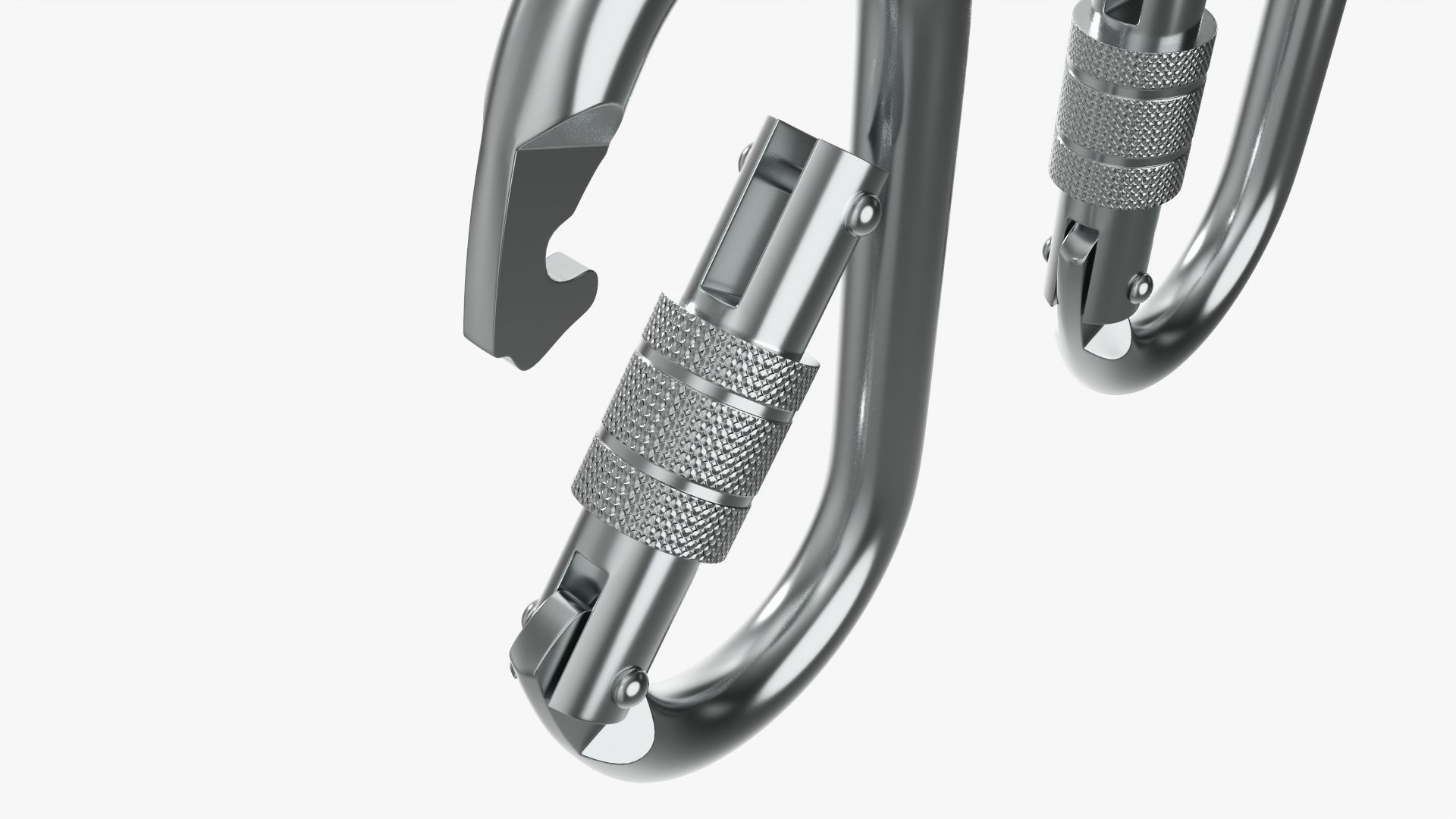 Climbing carabiners oval shape 3D model_3