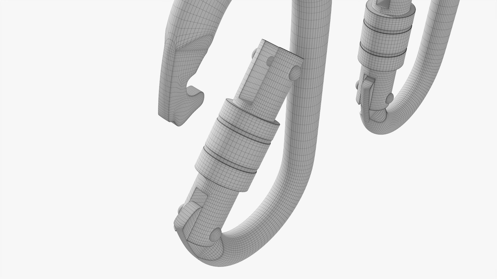 Climbing carabiners oval shape 3D model_6
