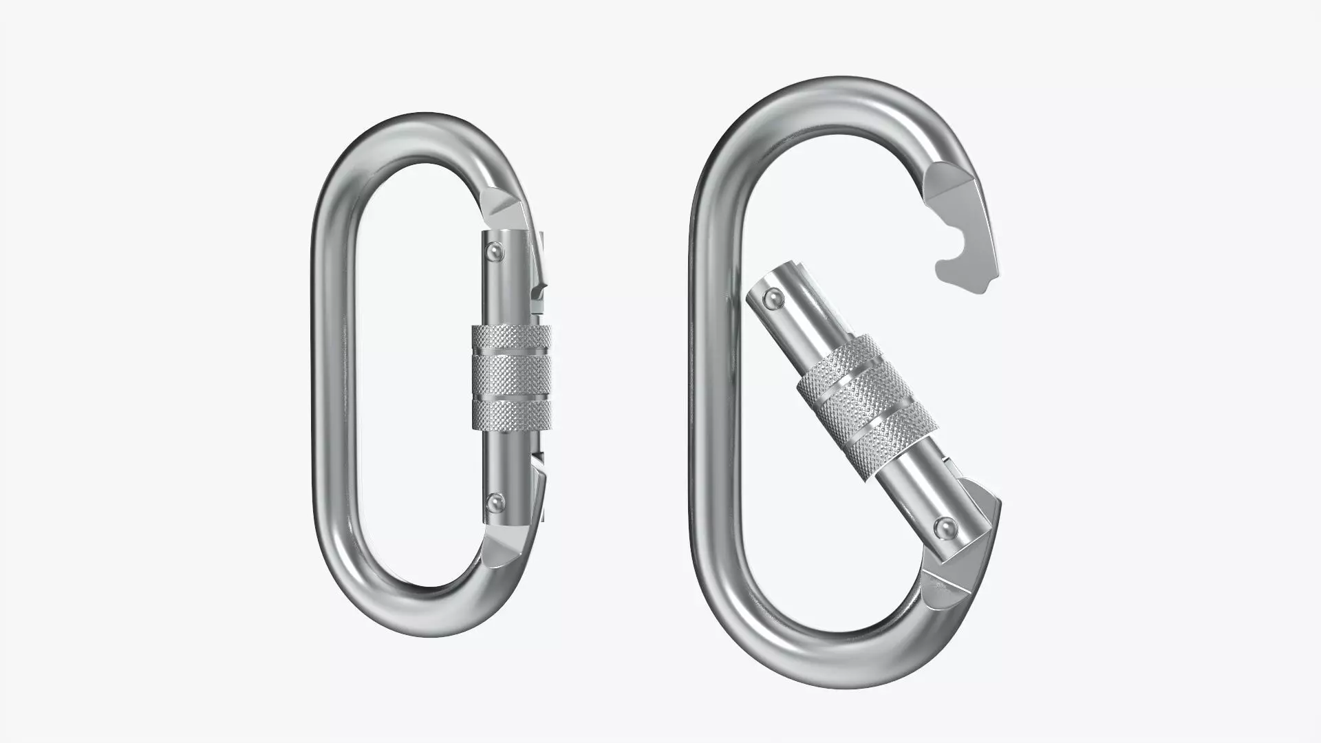 Climbing carabiners oval shape 3D model_0