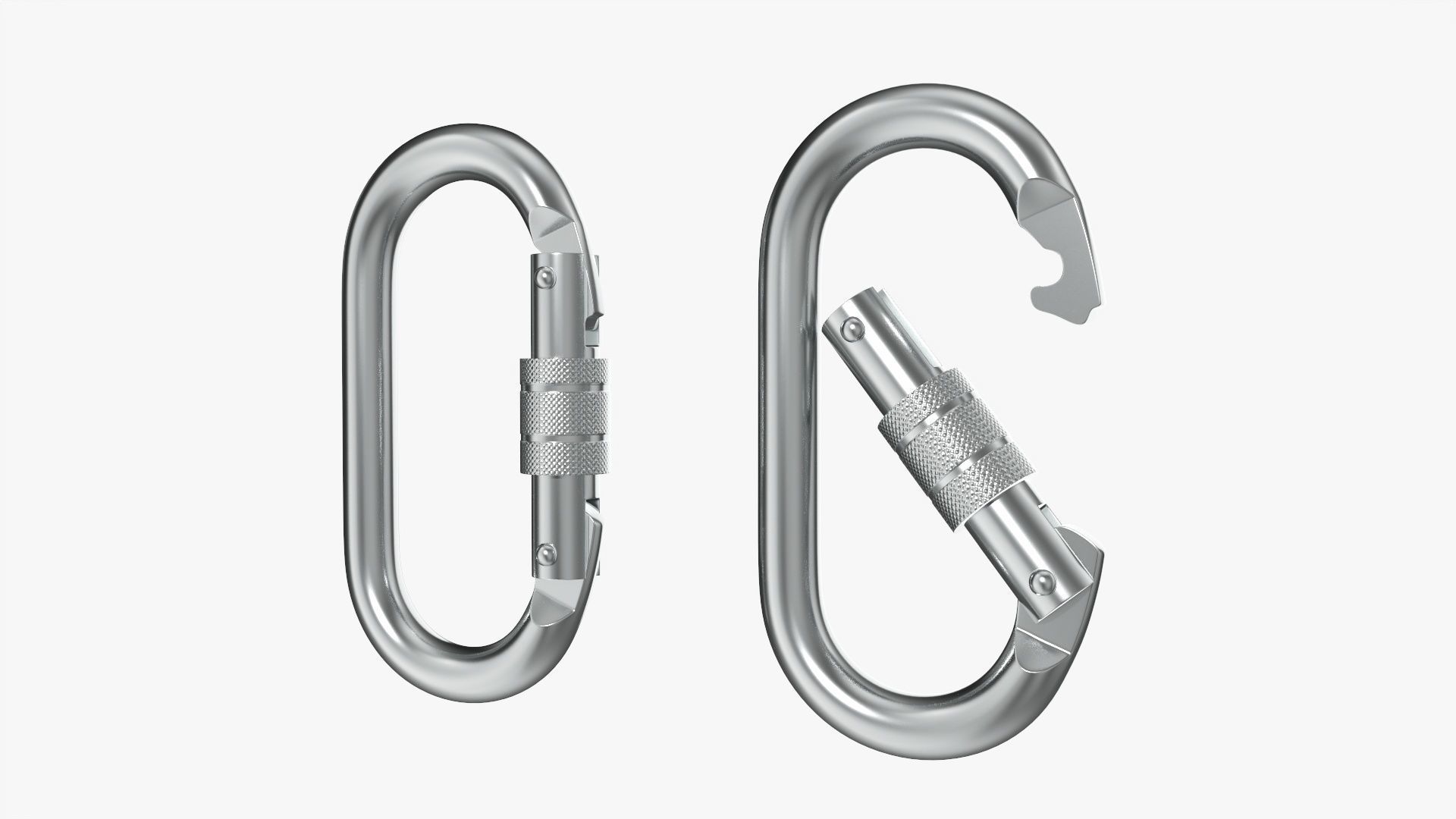 Climbing carabiners oval shape 3D model CGTrader