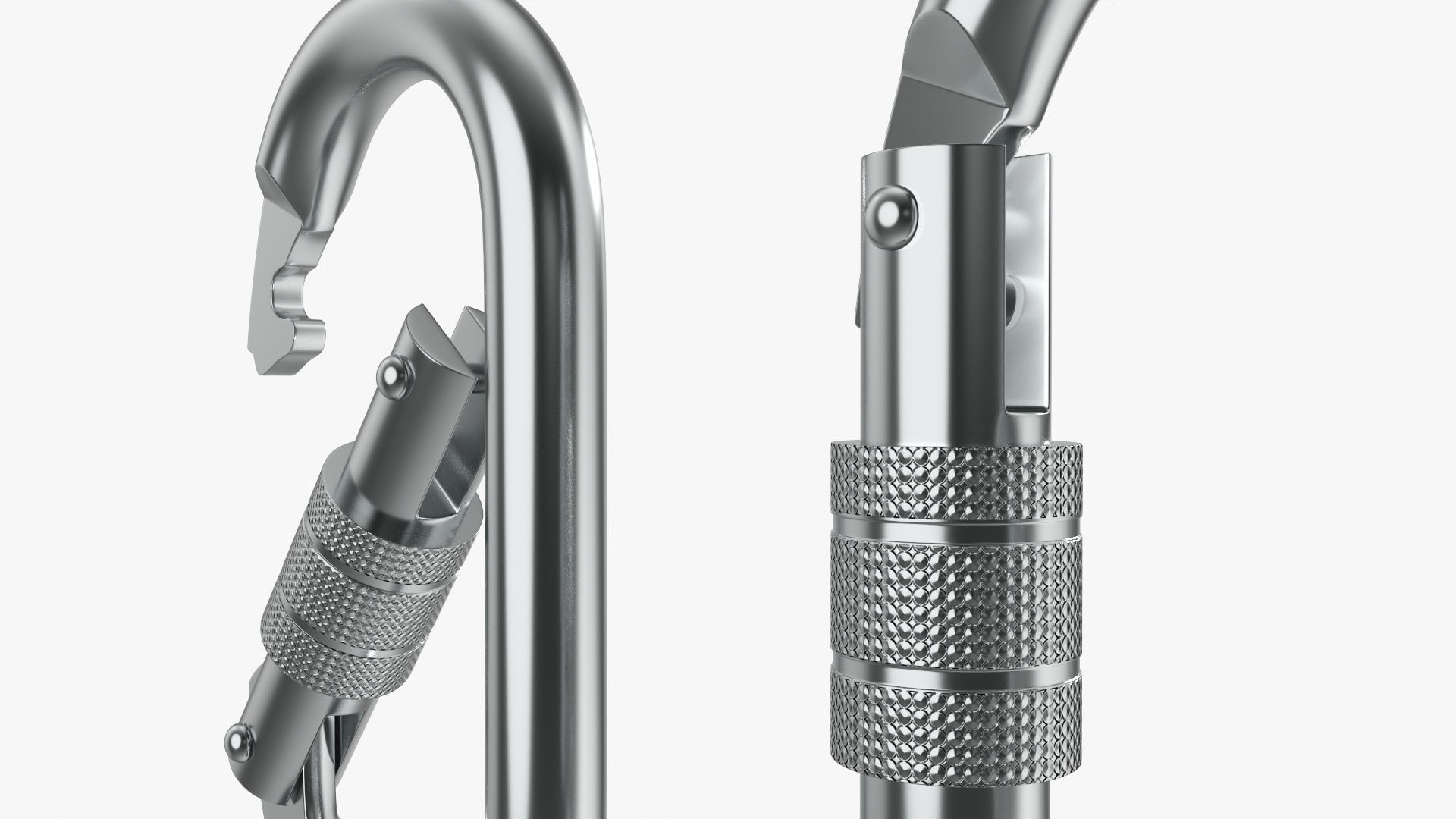 Climbing carabiners oval shape 3D model_2
