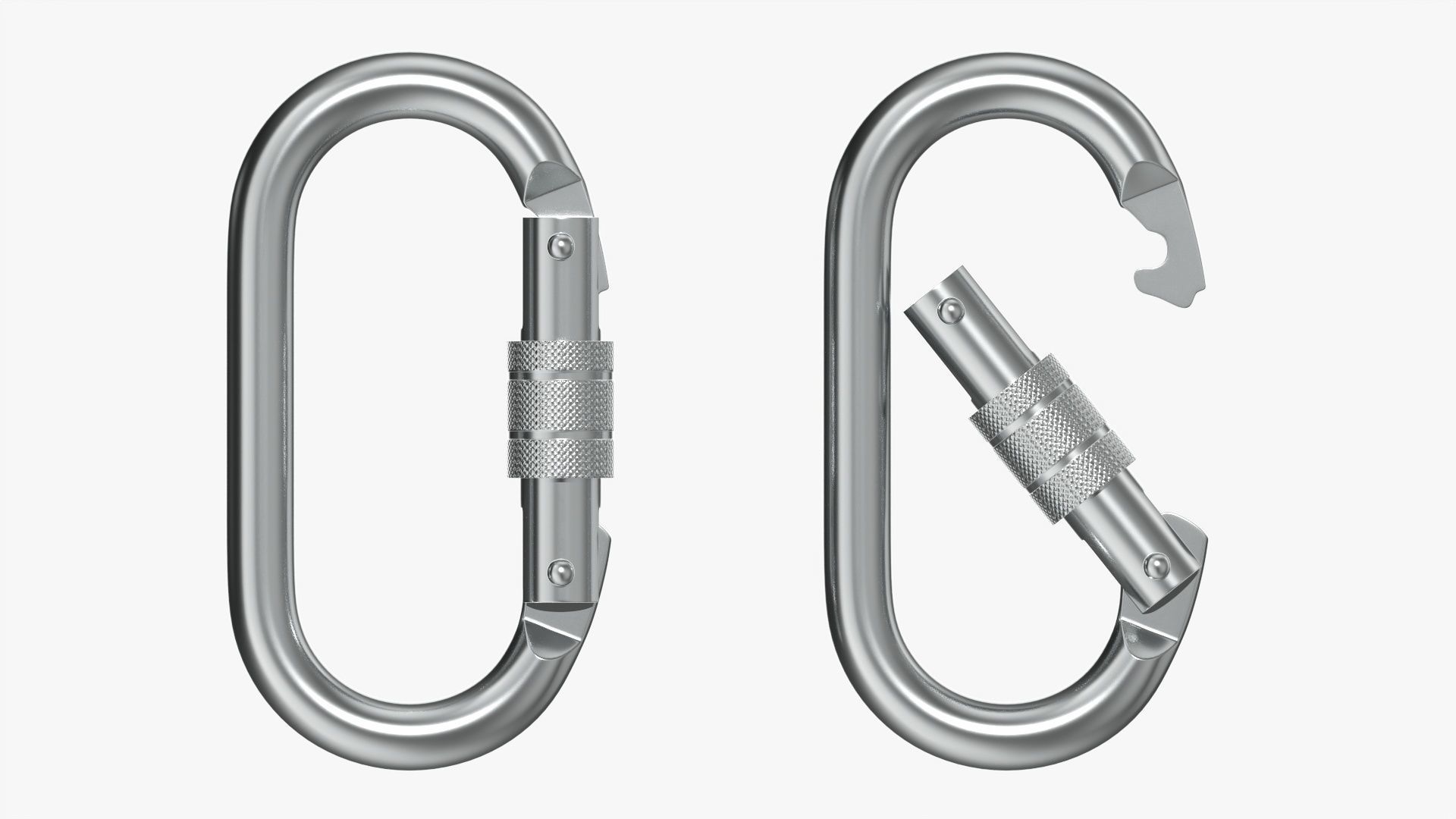 Climbing carabiners oval shape 3D model_4