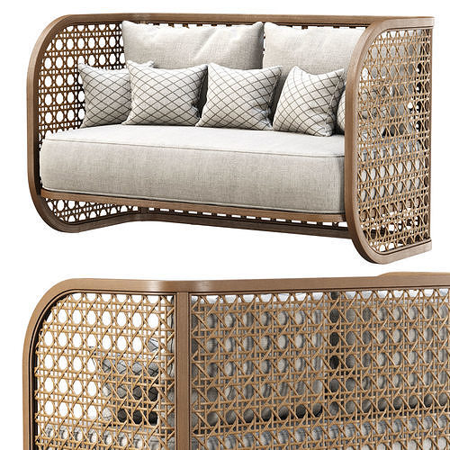 Rimma rattan loveseat  3D model