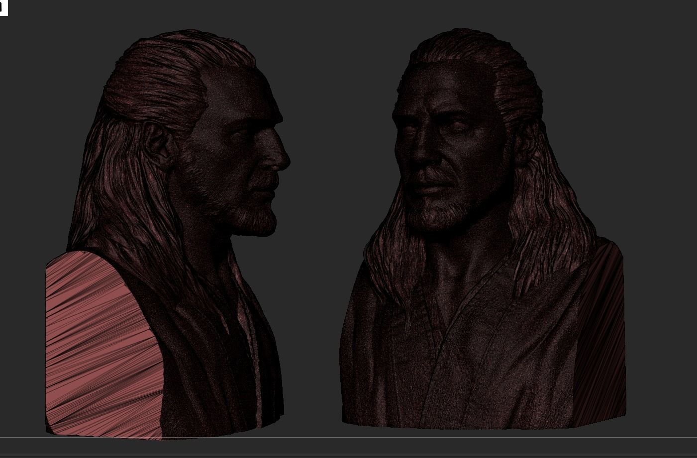 Qui-Gon Jinn Bust 3D print model_22