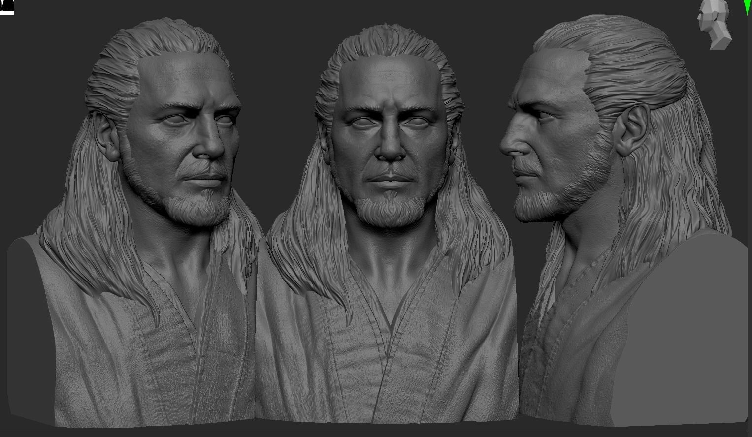 Qui-Gon Jinn Bust 3D print model_20