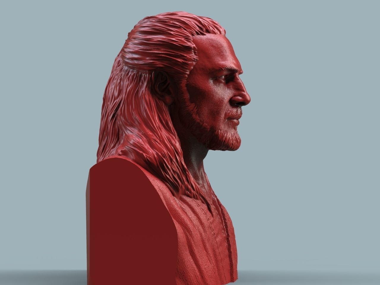 Qui-Gon Jinn Bust 3D print model_5