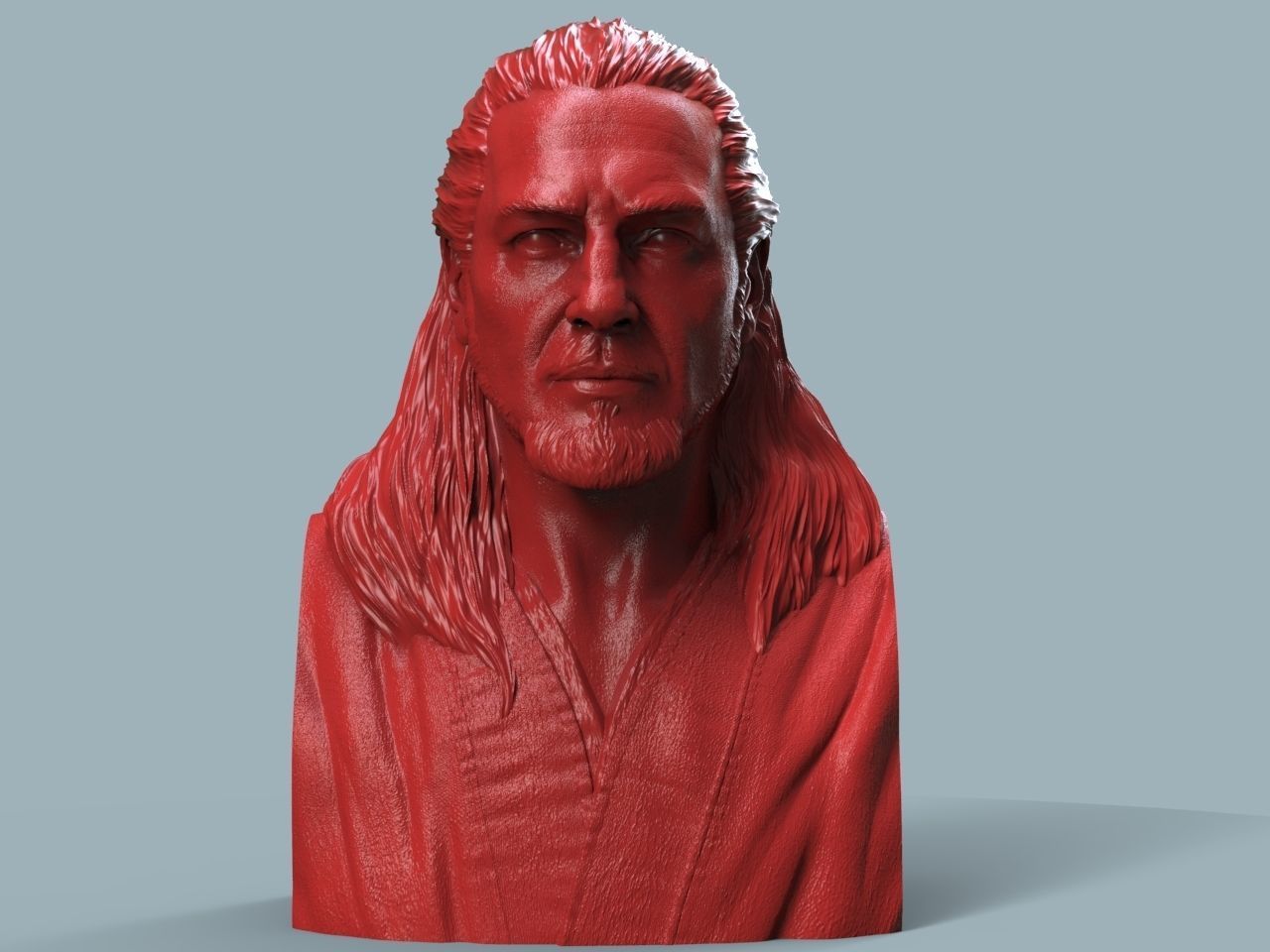 Qui-Gon Jinn Bust 3D print model_1