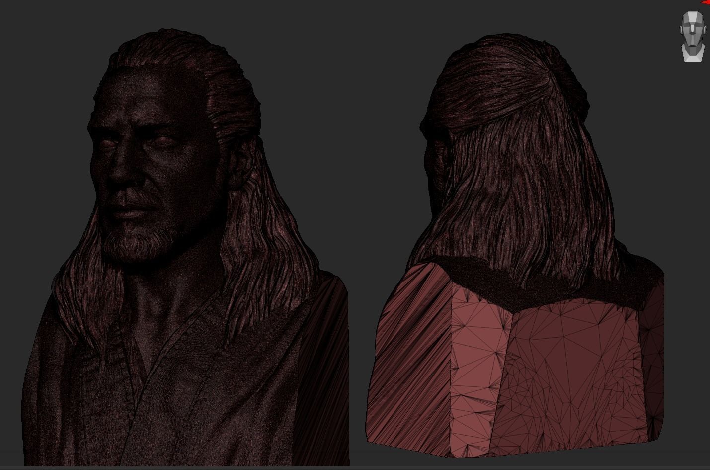 Qui-Gon Jinn Bust 3D print model_23