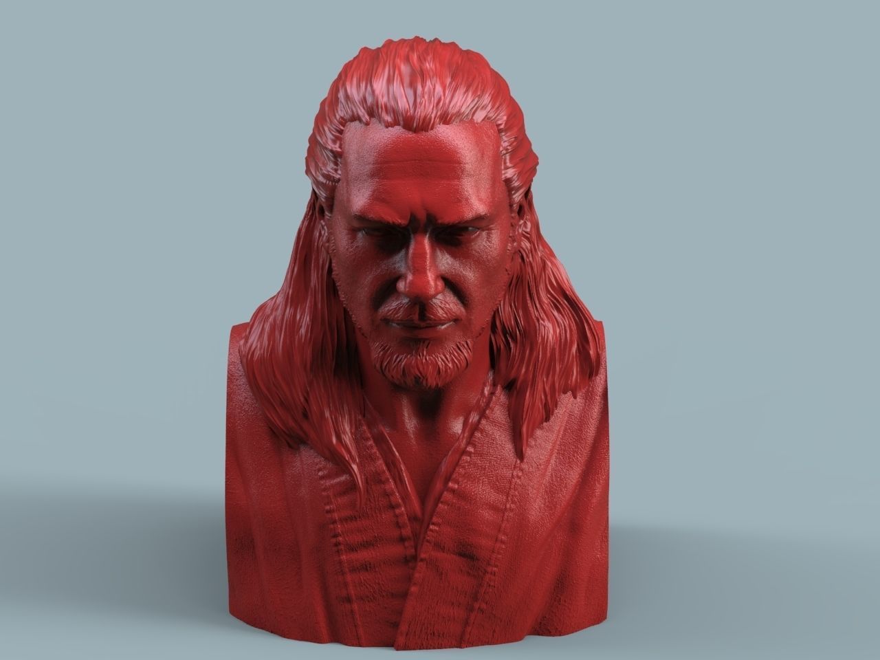 Qui-Gon Jinn Bust 3D print model_2