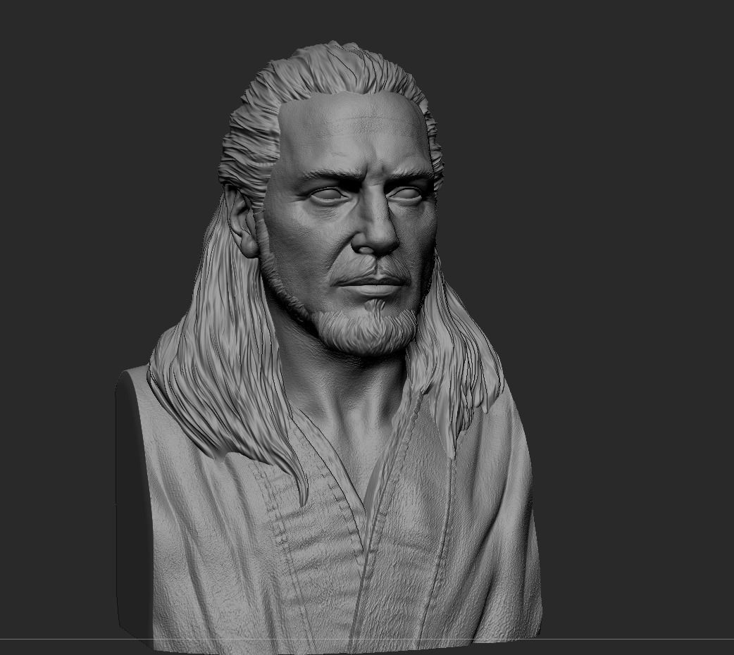 Qui-Gon Jinn Bust 3D print model_15