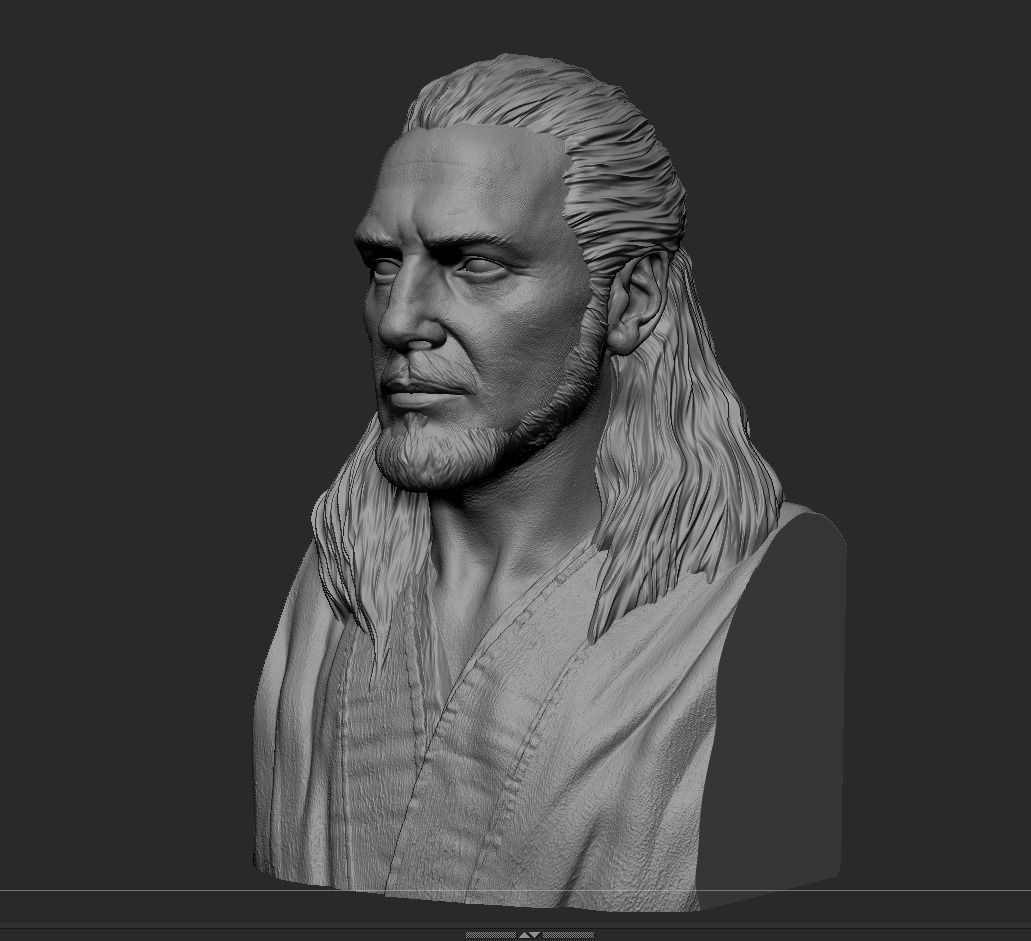 Qui-Gon Jinn Bust 3D print model_7