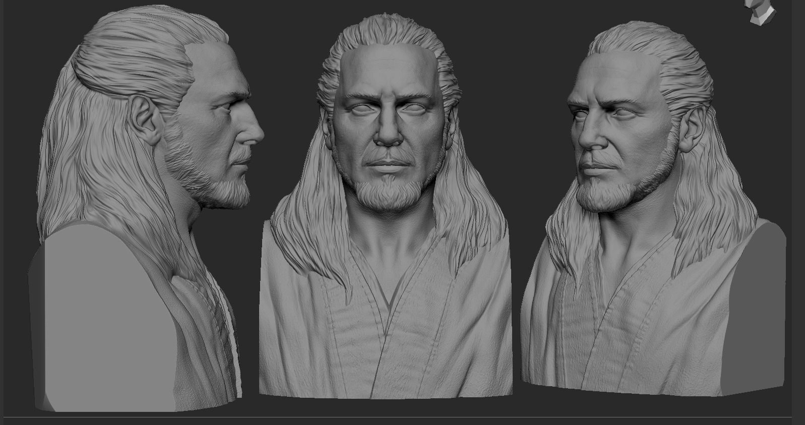 Qui-Gon Jinn Bust 3D print model_16