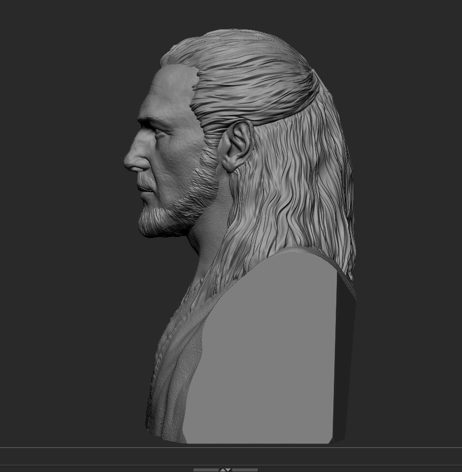Qui-Gon Jinn Bust 3D print model_9