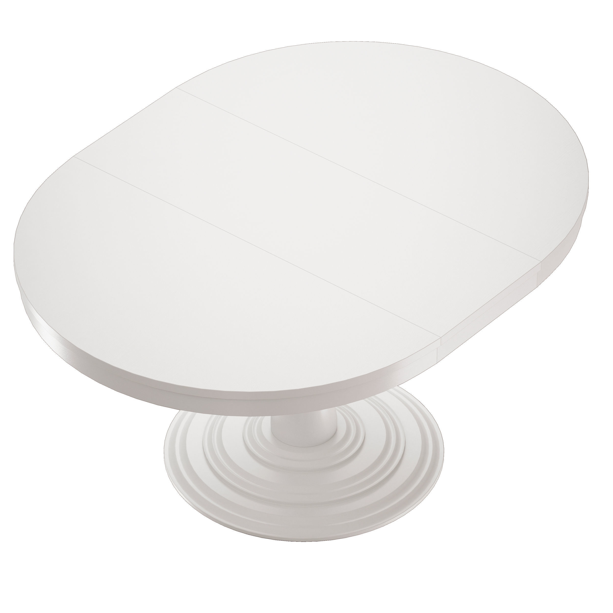 Aniston White 45 Round Extension Dining Table Open 3D model_3