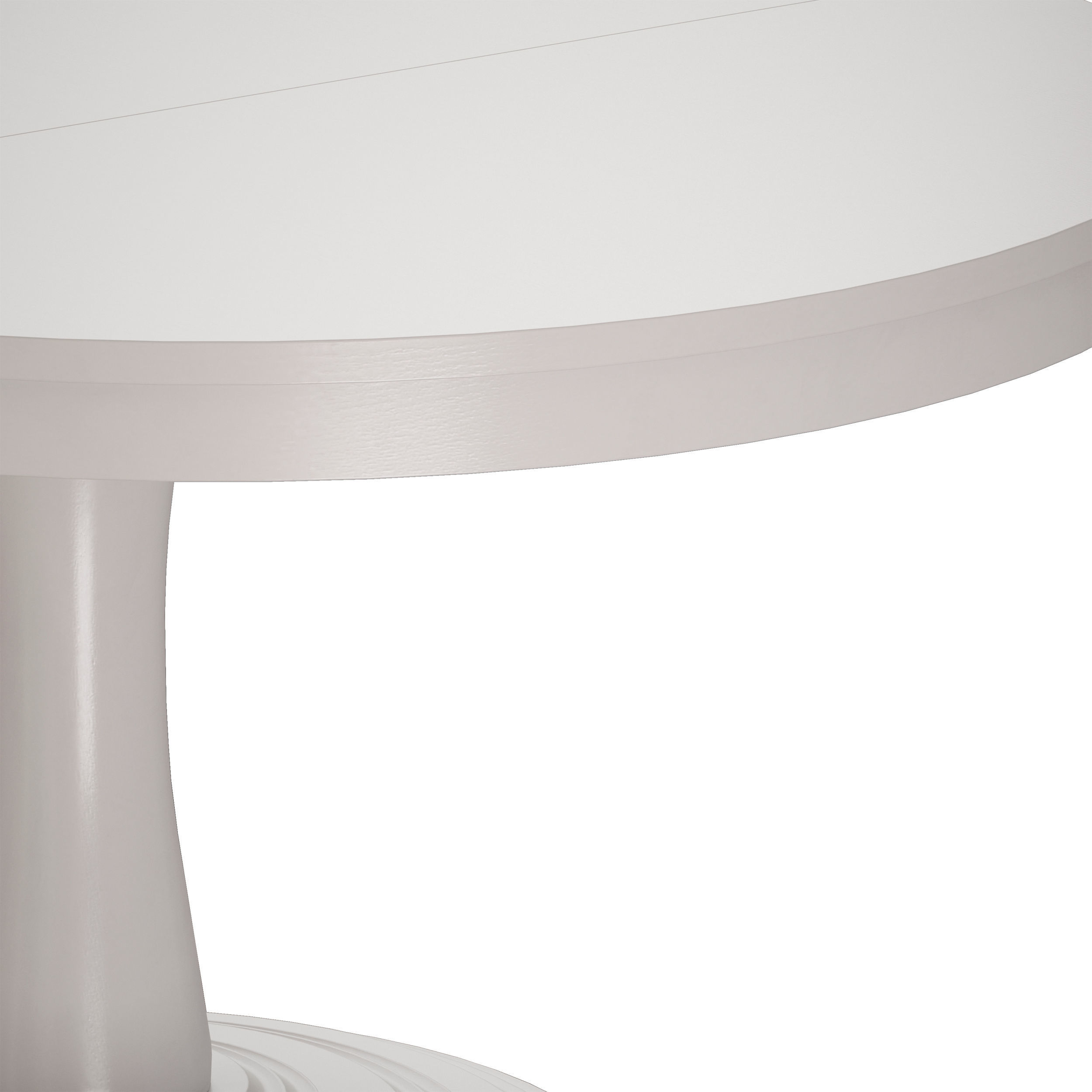 Aniston White 45 Round Extension Dining Table Open 3D model_9