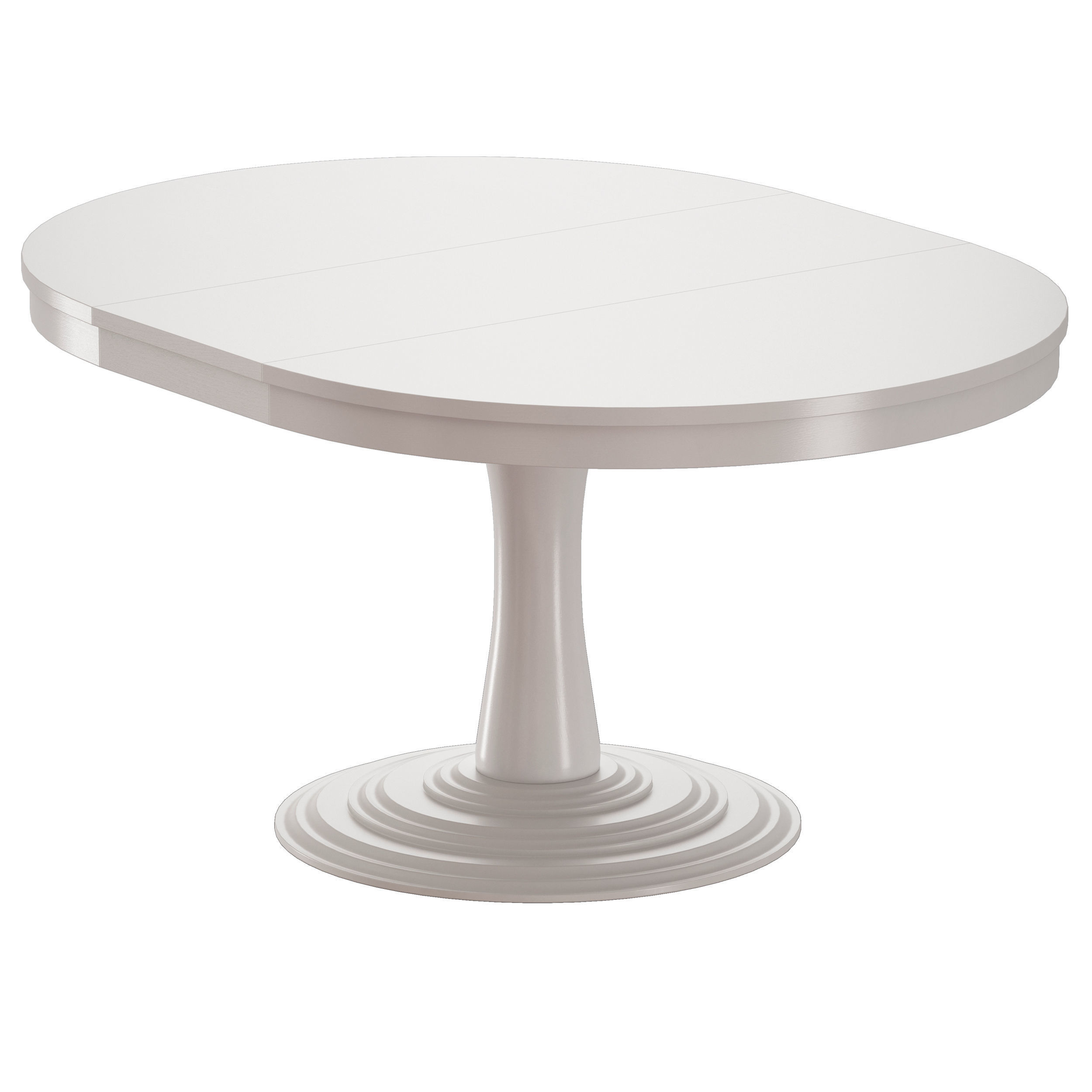 Aniston White 45 Round Extension Dining Table Open 3D model_7