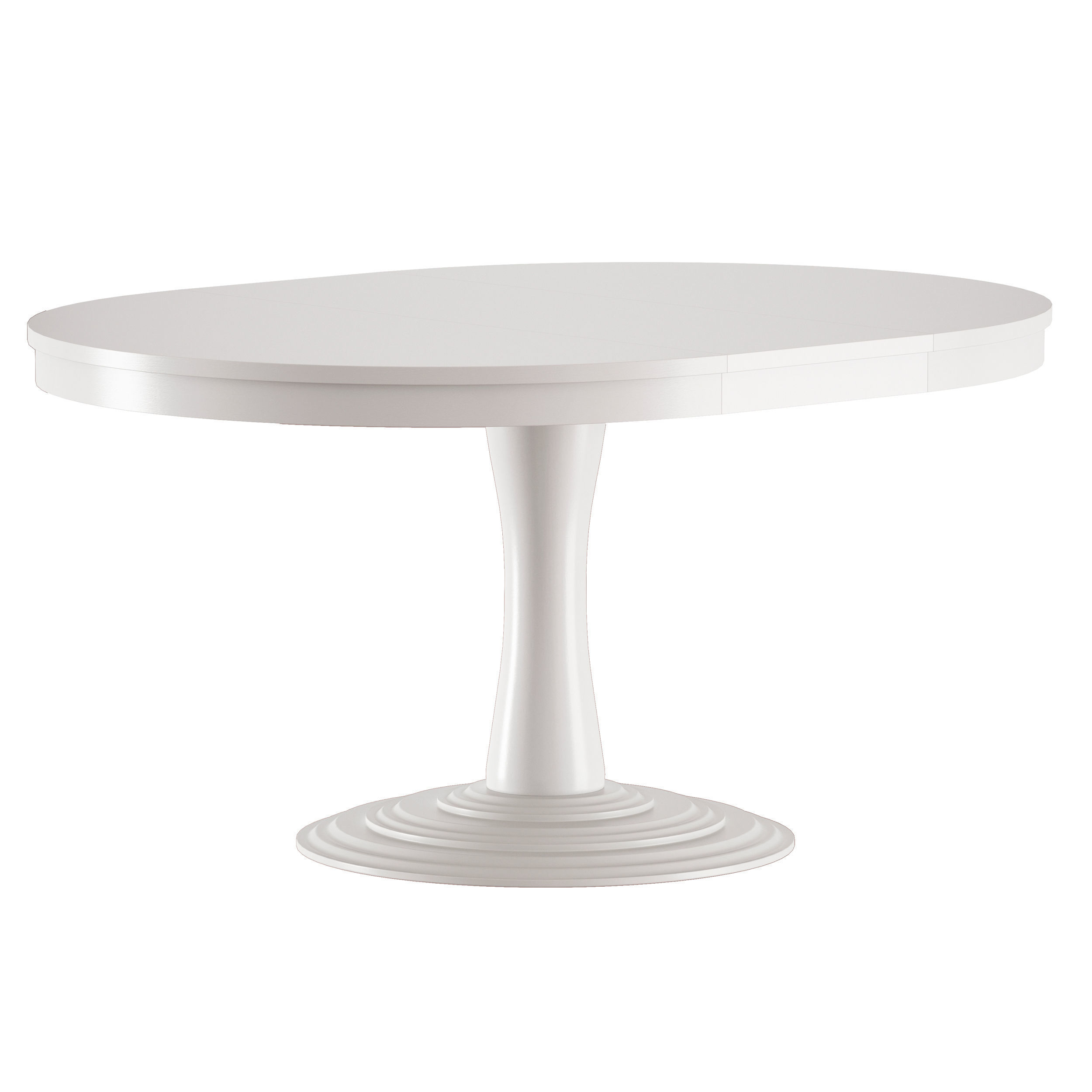 Aniston White 45 Round Extension Dining Table Open 3D model_1