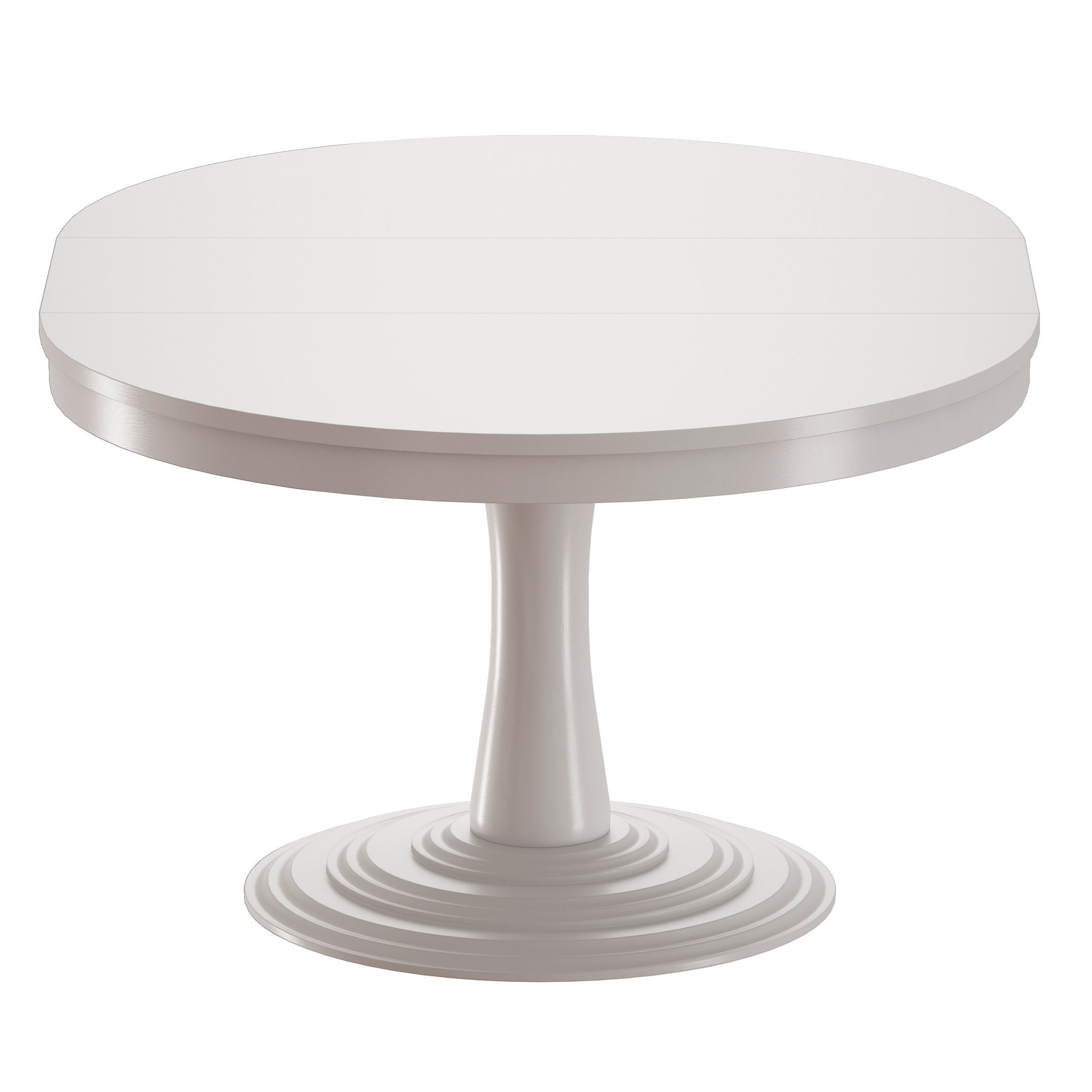 Aniston White 45 Round Extension Dining Table Open 3D model_6