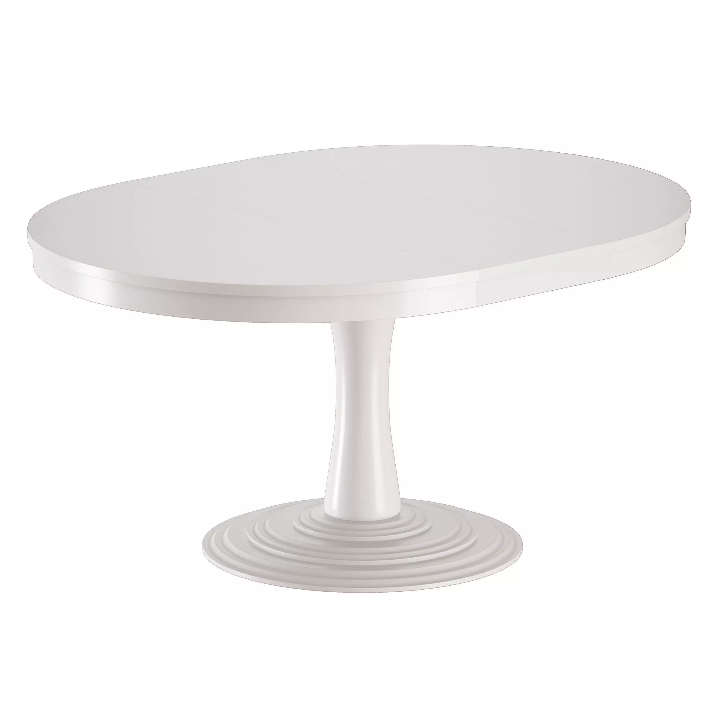 Aniston White 45 Round Extension Dining Table Open 3D model_0