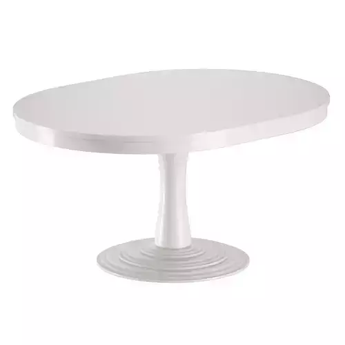 Aniston White 45 Round Extension Dining Table Open