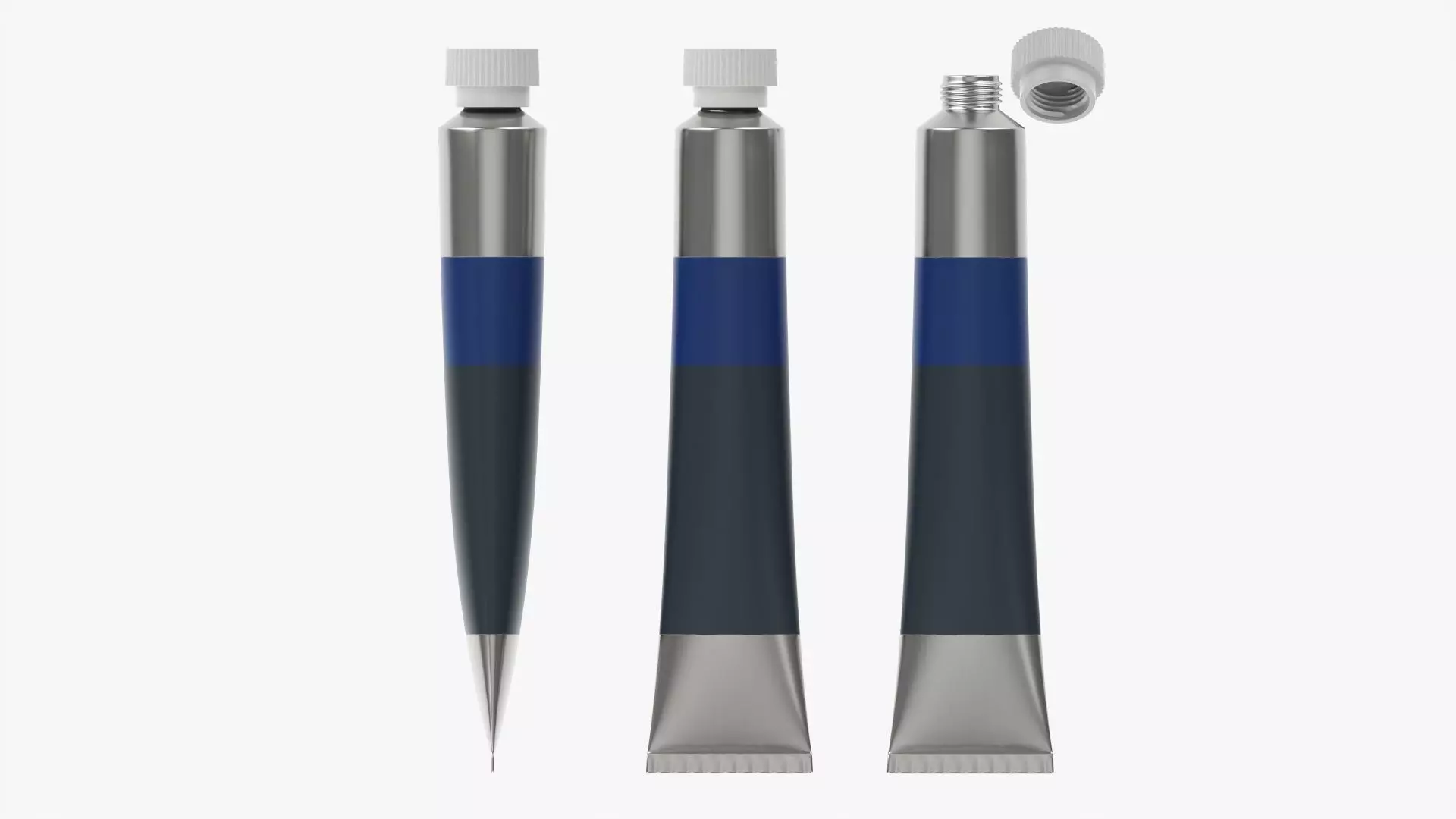 Small paint tin tube 02 3D model