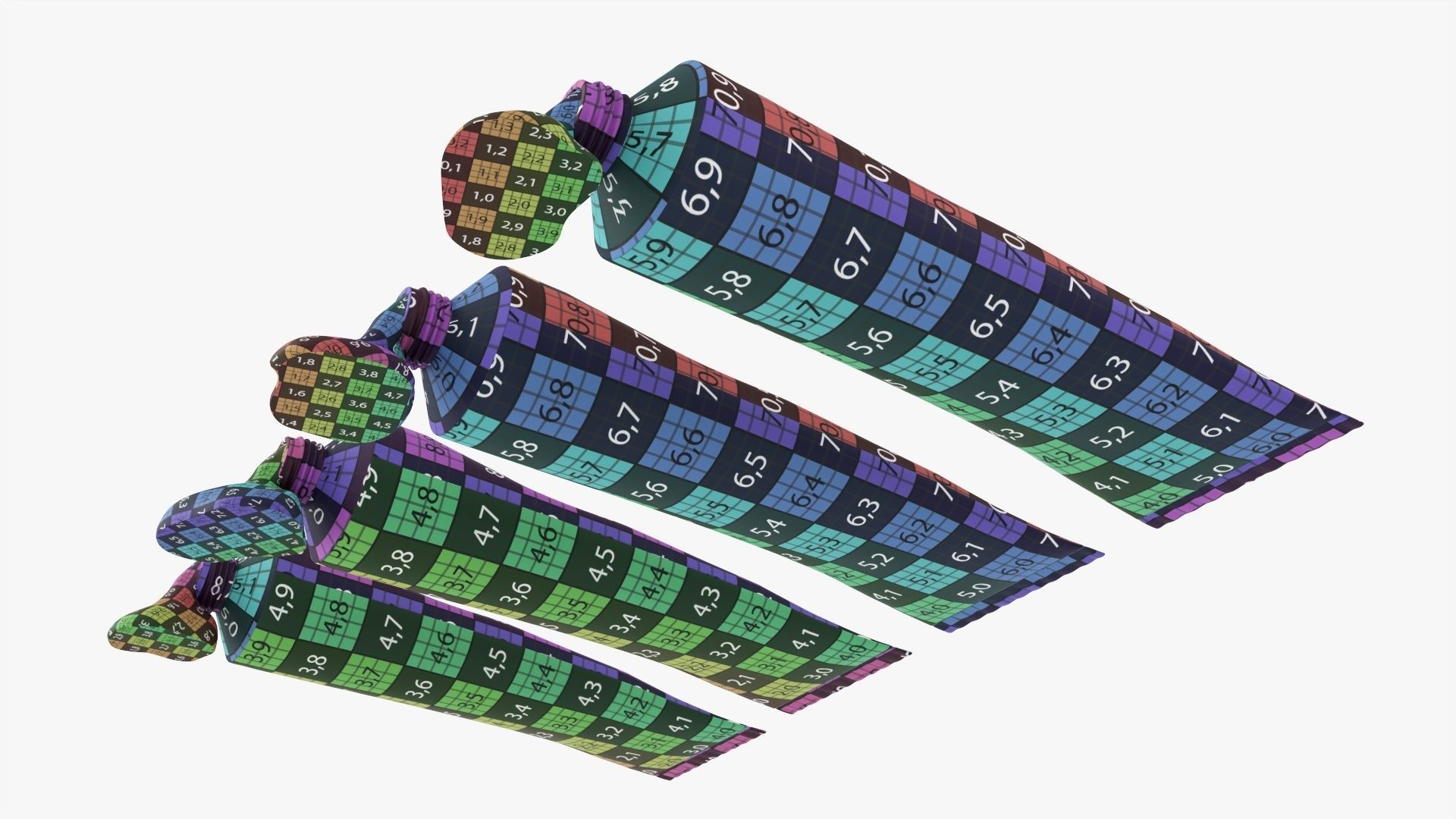 Tin paint tubes opened 3D model_12