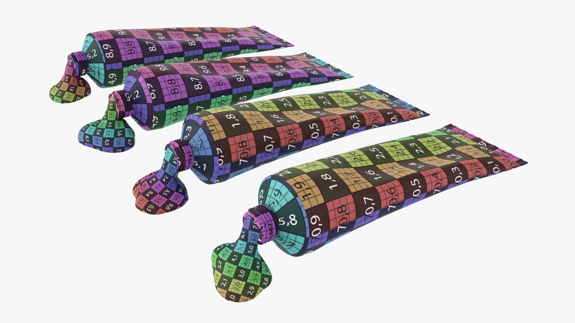 Tin paint tubes opened 3D model_10