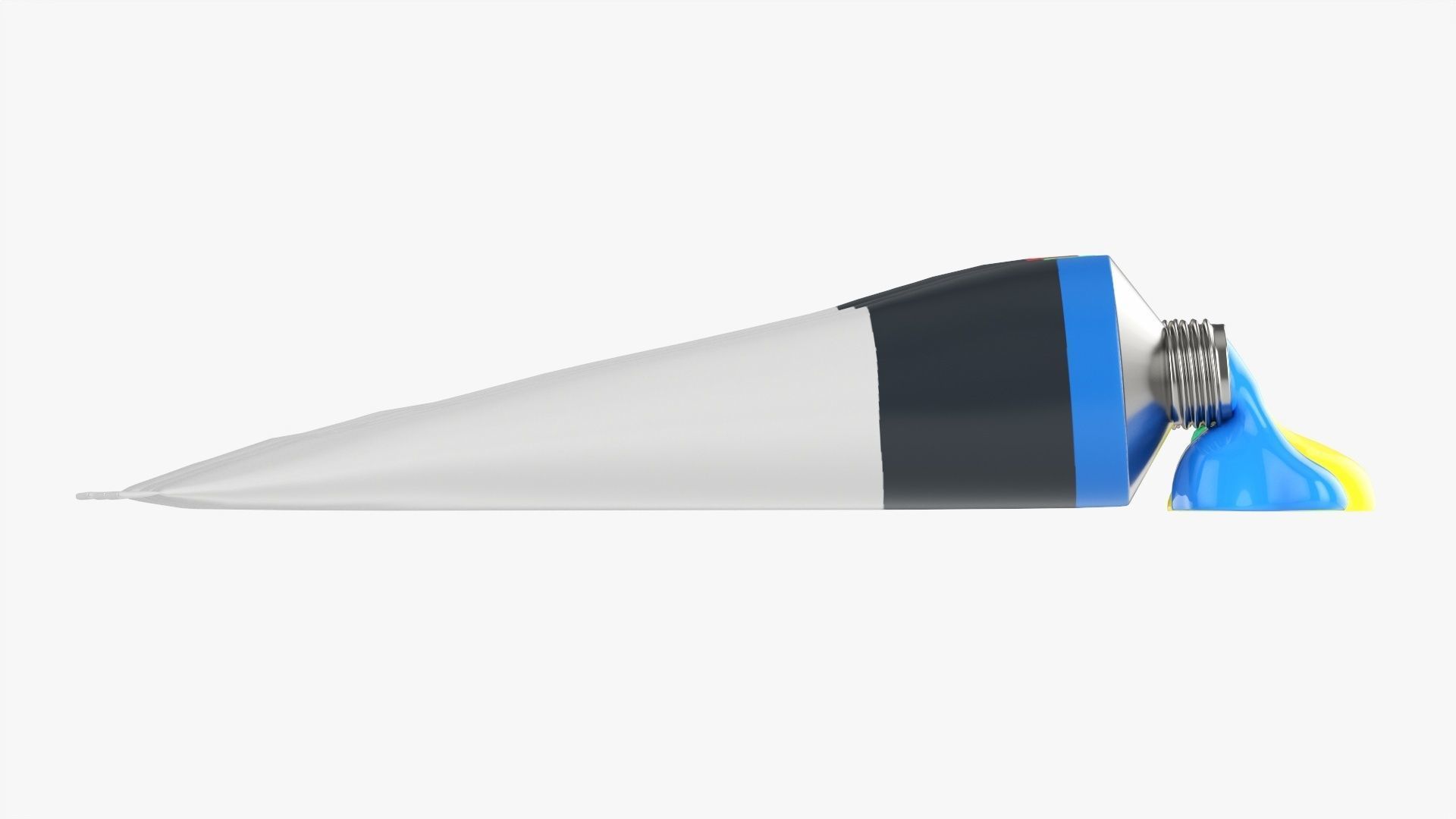 Tin paint tubes opened 3D model_5