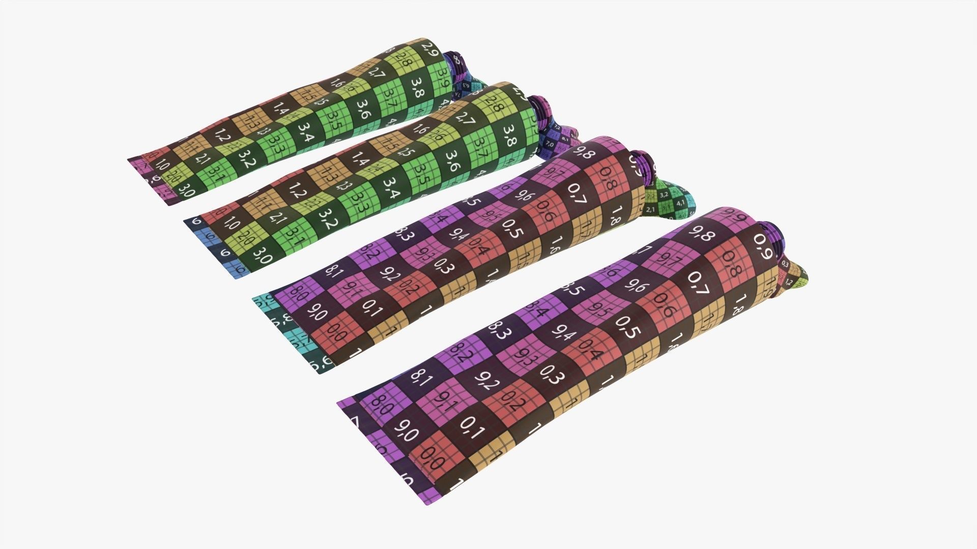 Tin paint tubes opened 3D model_11